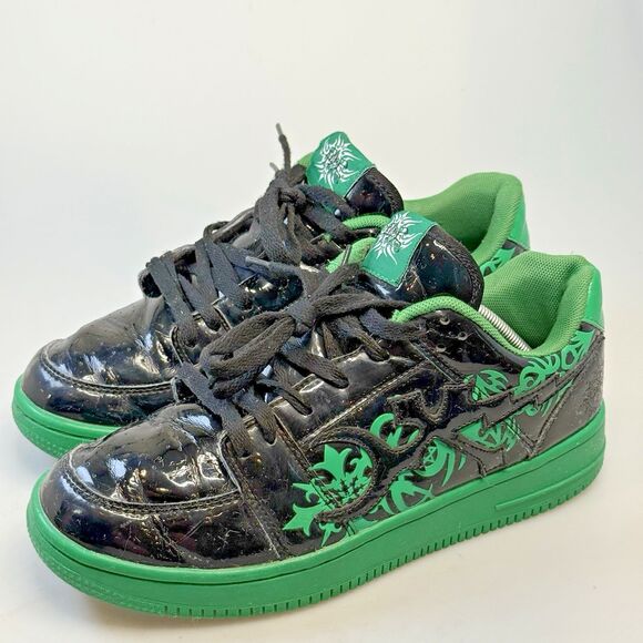 Eternal Artwear Neo Green Eclipse Sneakers Patent Leather Mens 8.5 Shoes Blk GUC main image 7